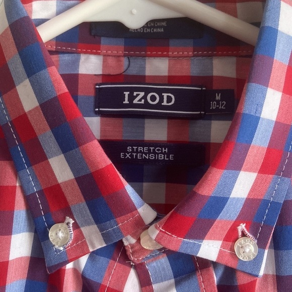 NWT Izod Long Sleeve Checked Pattern Button Down Shirt - M (10/12) - Picture 5 of 9